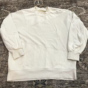Lululemon Perfectly Oversized Crew Sweater Patched Bone Women's Size 6